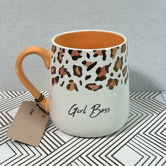 GIRL BOSS Ceramic Coffee Tea Mug 20oz Animal Print Leopard Women Empowerment - Picture 4 of 12
